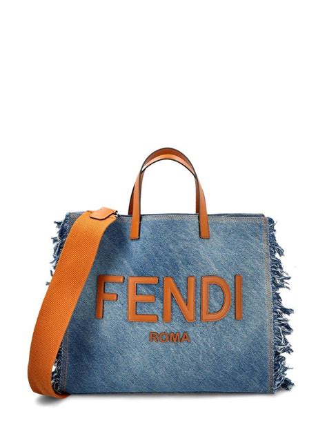 fendi denim fringe bag